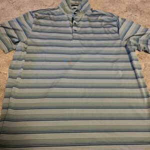 Walter Hagen Blue and Green Striped Polo Shirt